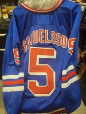 Ulf Samuelsson Signed New York Blue #5 Jersey Beckett COA 