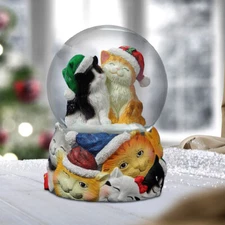 Christmas Cats Snow Globe 842970050544-SFMB San Francisco Music Box