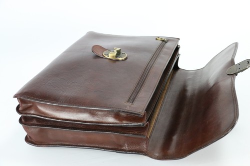 Maletín de cuero vintage MARINO ORLANDI profesional abogado bolsos adjuntos para hombre - Imagen 4 de 12