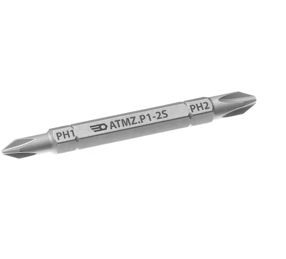 Facom ATMZ.P1-2S 65mm Reversible Pozi Screwdriver Bit Blade PH1 x PH2