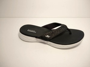 skechers womens black flip flops