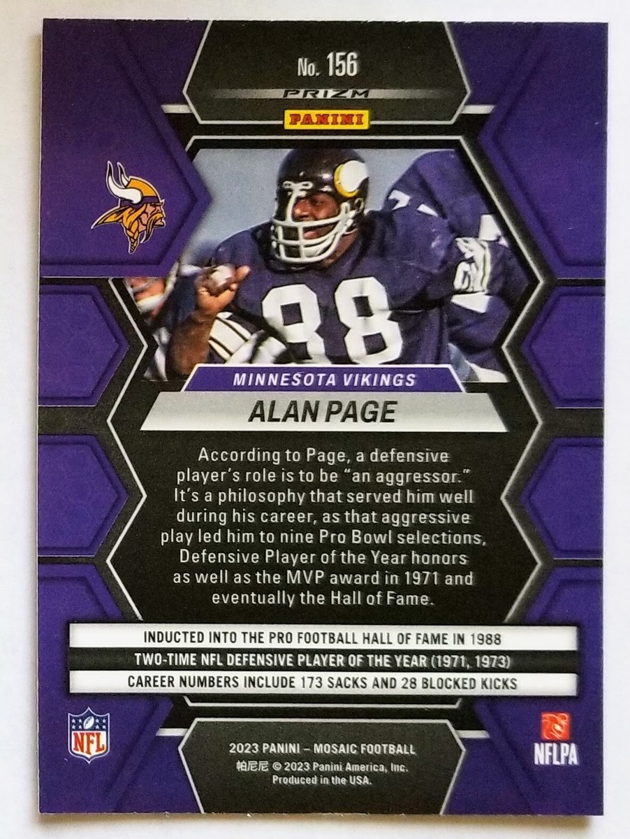 ニックページ 2023 Panini Mosaic Alan Page RED MOSAIC Prizm Minnesota Vikings