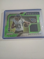 DEZ FITZPATRICK ROOKIE PREMIER PATCH 2021 PRIZM (NEON GREEN PRIZM) TITANS PJ-25