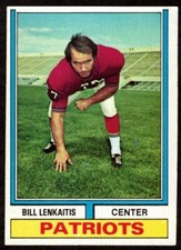 1974 Topps Bill Lenkaitis #196 New England Patriots 