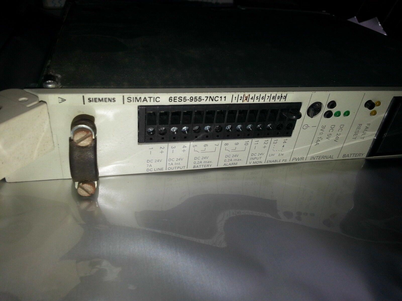 Siemens 6ES5-955-7NC11 Simatic S5 PS955 Power Supply Module 24V 7A 0.2A Battery