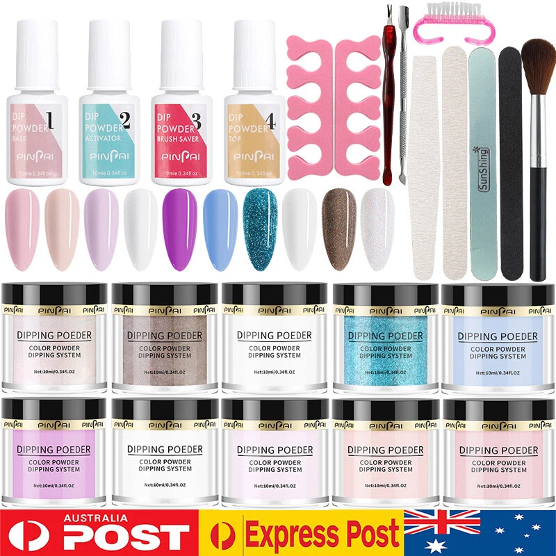 Full Nail Art Dipping Powder Starter Kit Acrylic Dip System Manicure Liquid Set