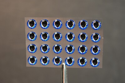 14  BLUE PEARL  3D Soft Molded 12mm .472'' Adhesive Eyes Fly Lures