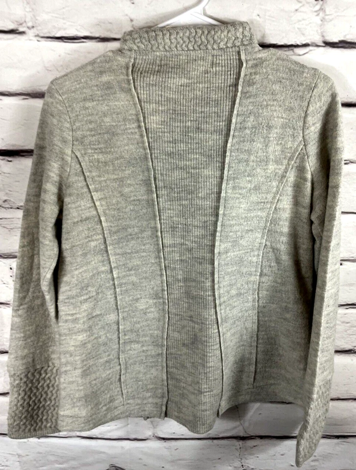 Chaqueta cárdigan Sparrow para mujer talla S gris manga larga cremallera moto 100 % lana Foto 2 de 4