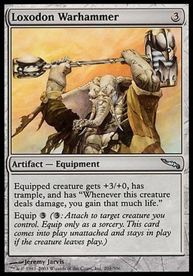 1x Loxodon Warhammer Mirrodin MtG Magic Artifact Uncommon 1 x1 Card Cards