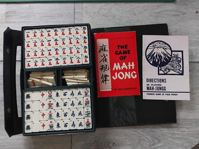 Vintage Mahjong Set mit 148 Spielsteinen und Tragetasche Mah-Jongg Set - Spielsteine komplett