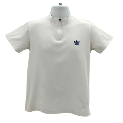 Vintage ADIDAS X Descente Men Large Shirt Made In Japan Retro Zipper Logo Shirt