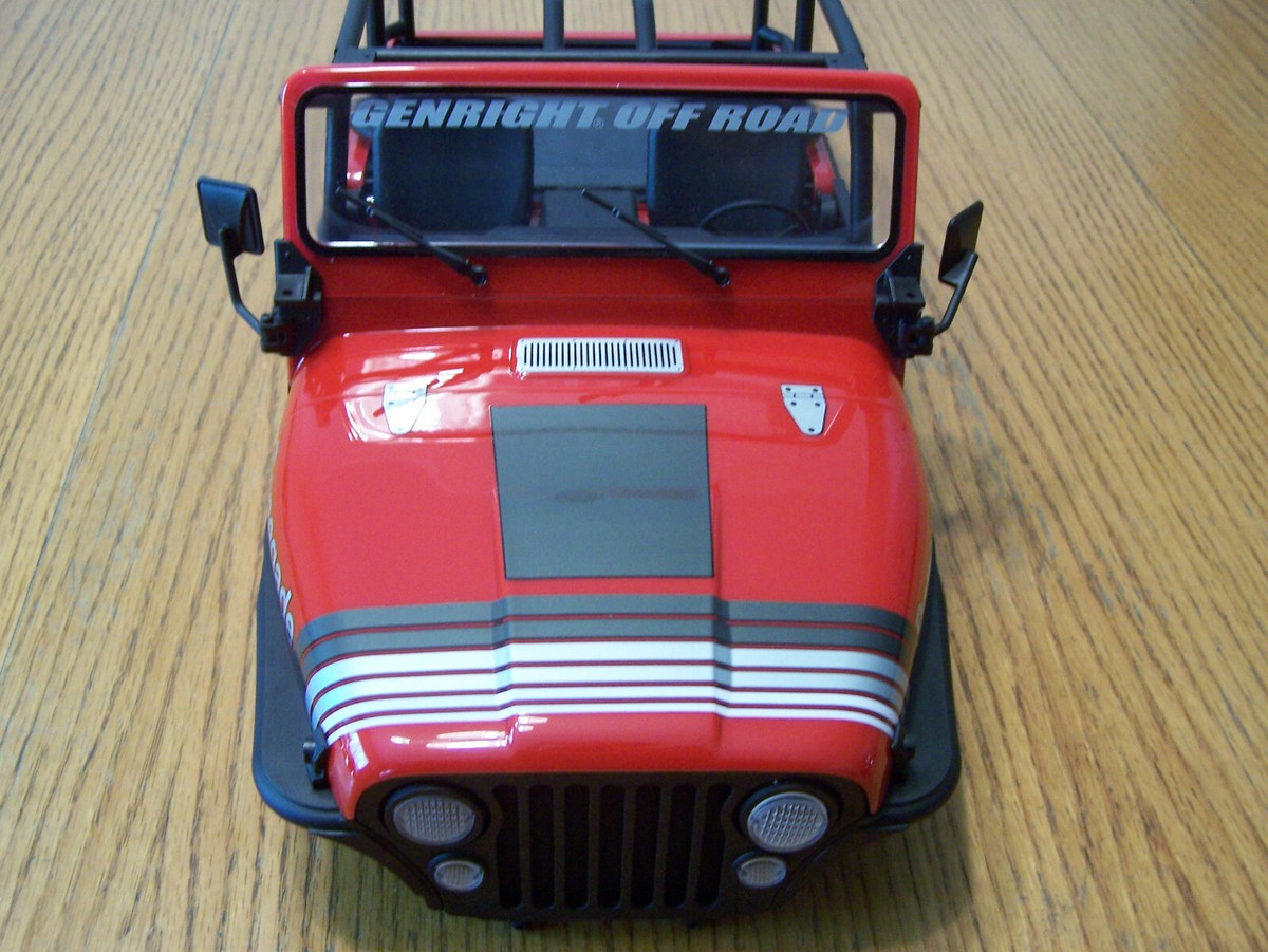 For Axial SCX10 III Jeep CJ-7 AXI03008 Red Body with Lights Roll