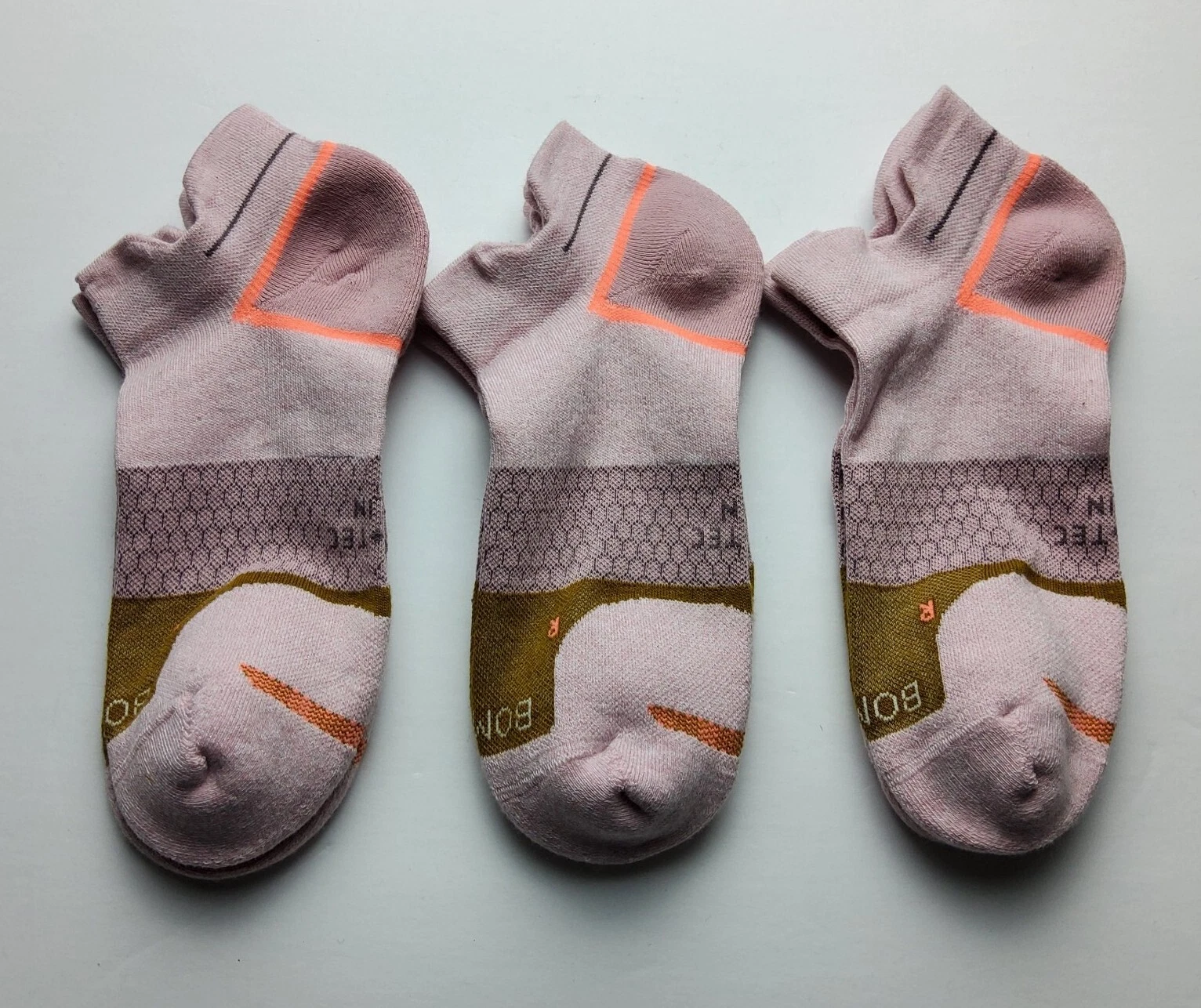 Bombas Hex-Tec Run Athletic Ankle Socks Lot Of 3 Size M