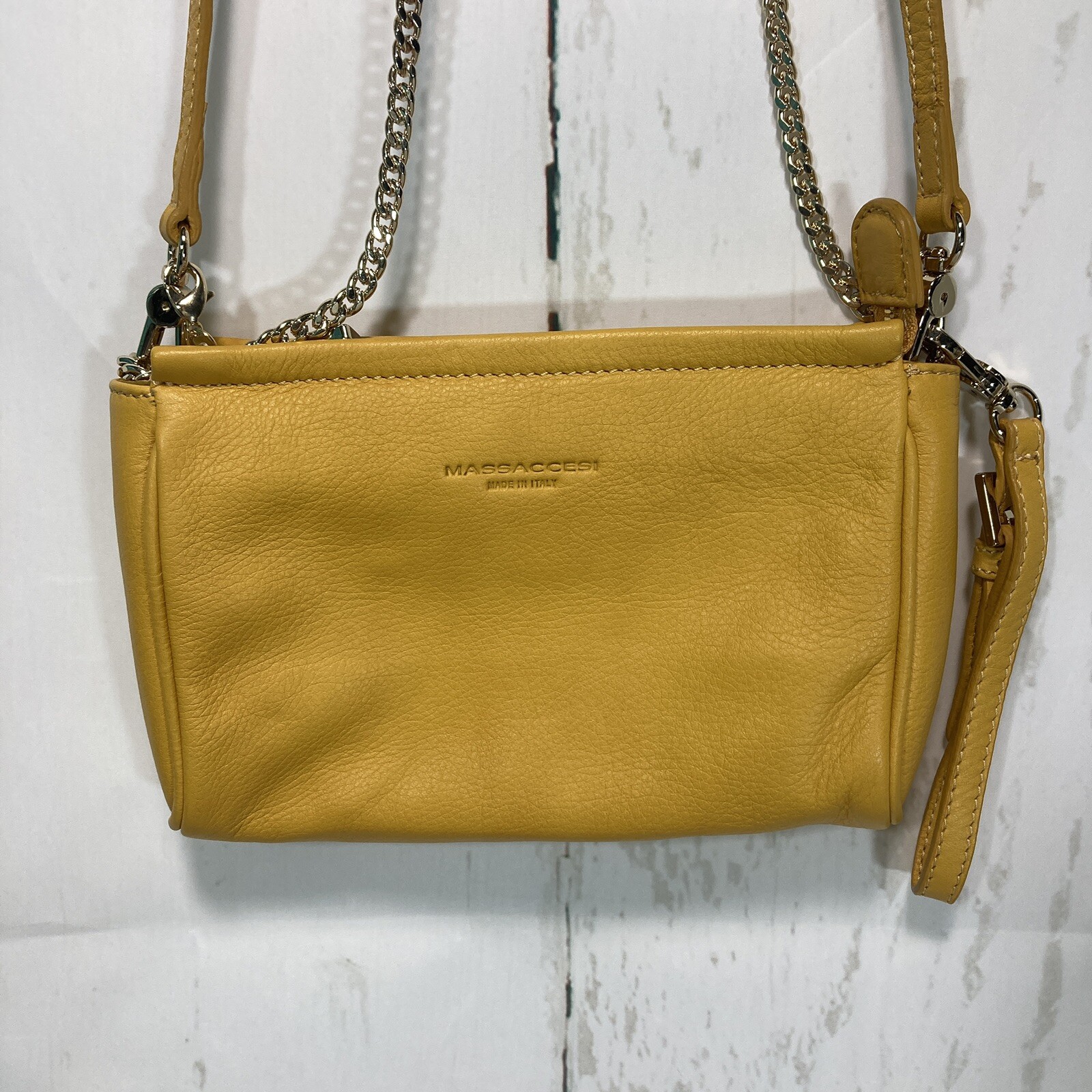 Massaccesi Crossbody Purse Made In Italy Yellow Tone … Gem