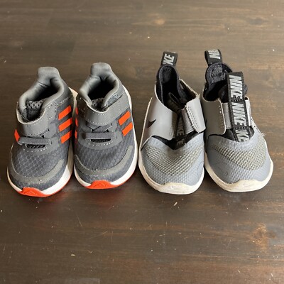 Nike Flex Toddler 4C Lot of 2 Adidas 4K Shoes Baby Sneakers Gray AT4665-001
