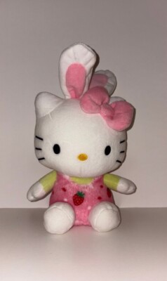 Sanrio Hello Kitty 11'' Plush Easter Bunny Strawberry 2023 Rabbit Ears Bow