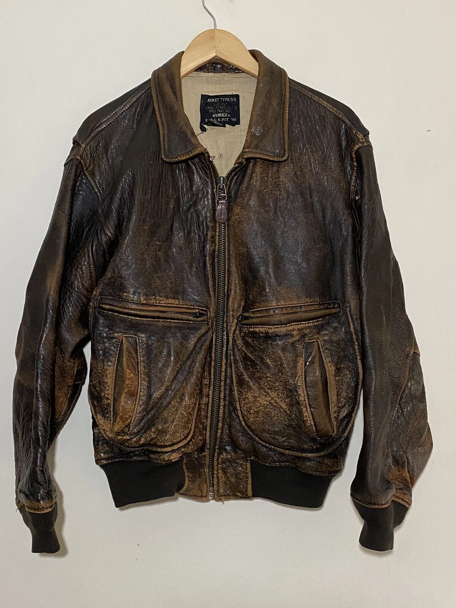Vintage Avirex Leather Flight Bomber Jacket Type G-2 USA Made Men’s Medium