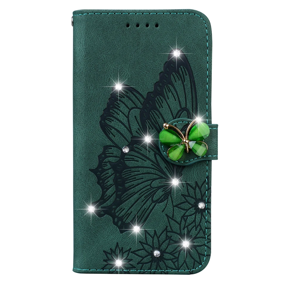 For Samsung Galaxy S23 S22 S21 S20 Bling Magnetic Flip Stand Diamond Wallet Case - Image 2 of 4