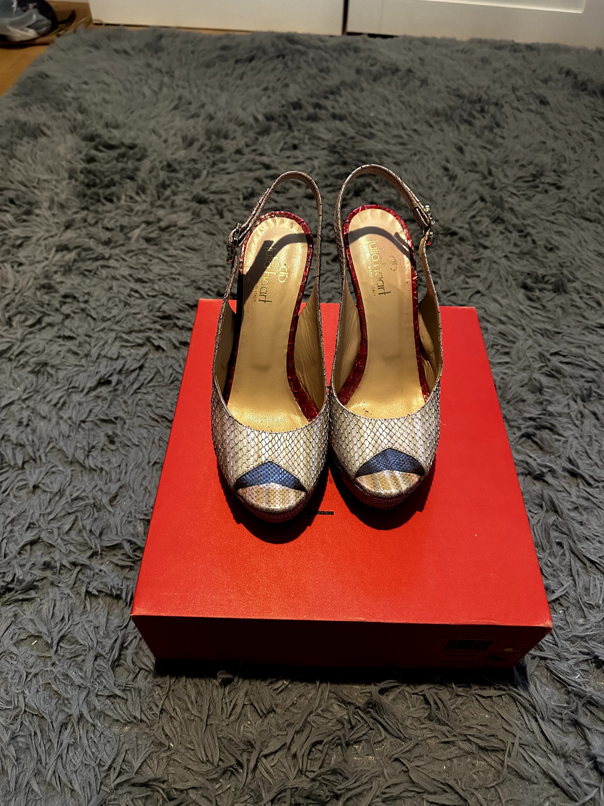 Julia Haart - Pink Python Peep  toe platform shoe… - image 6