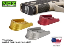 NDZ CZ P10C, P-10 F, P 10SC, S Magazine Base Plate Finger Extension 9mm Aluminum