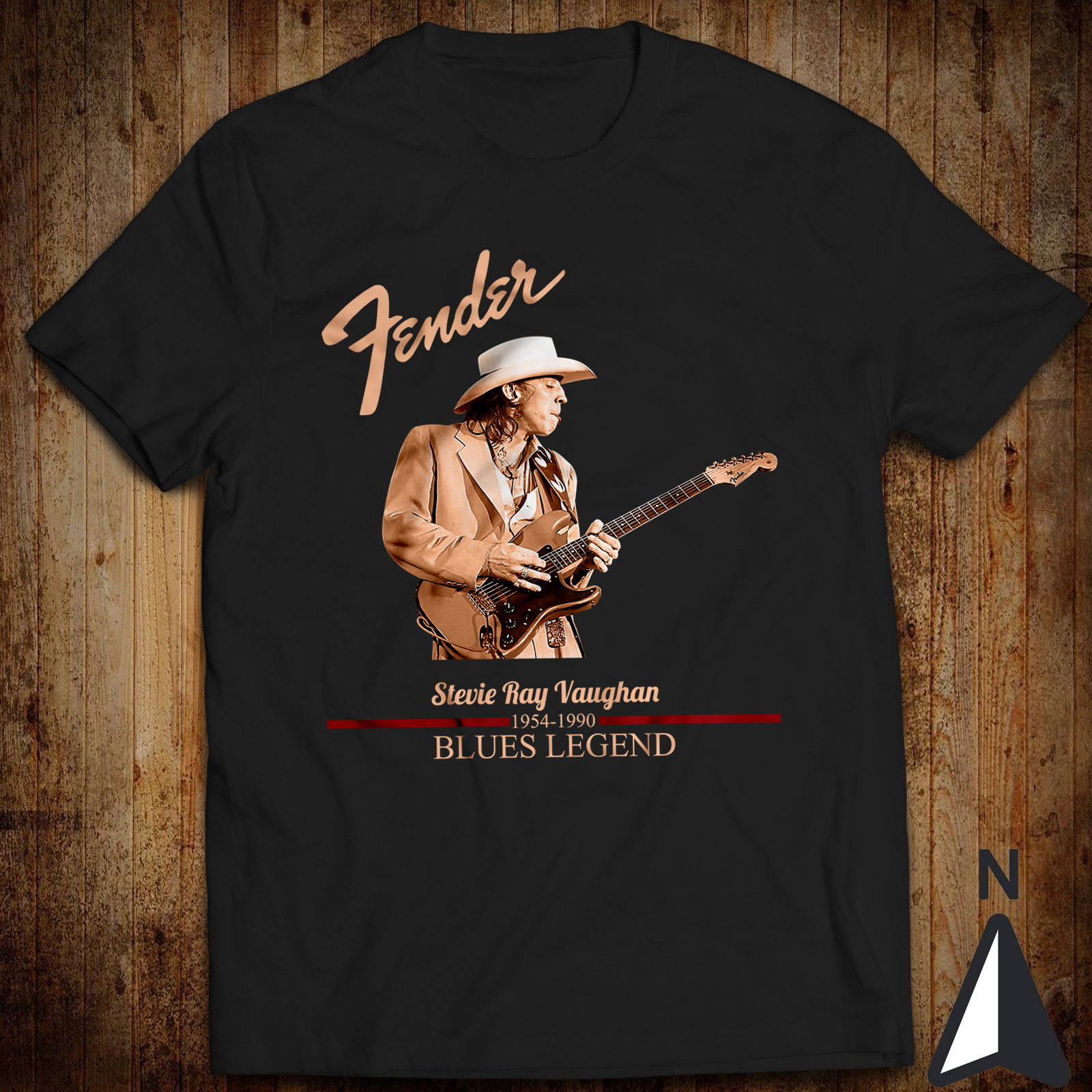 Music Beat Rhythm T-Shirt Stevie Ray Vaughan Guitar Double Trouble Classic