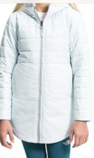 North Face NWOT Big Girls Size XL 18 Ice Blue Mossbud Swirl Parka Coat w/ Hood