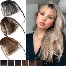 Thin Thick Fringe Bangs 100 Remy Human Hair Extensions Clip In Front Hairpiece