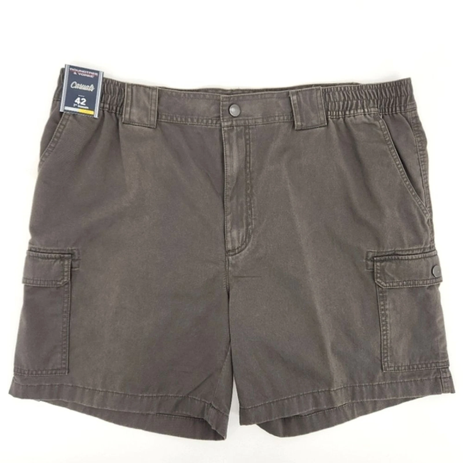 Roundtree & Yorke Casuals Twill Cargo Shorts Mens Size 42 Green Classic Fit Dad