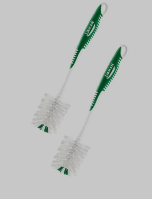 2 ~ Libman Bottle Brush 2.5in W Soft Bristle 12in Plastic/Rubber Handle Cleaning