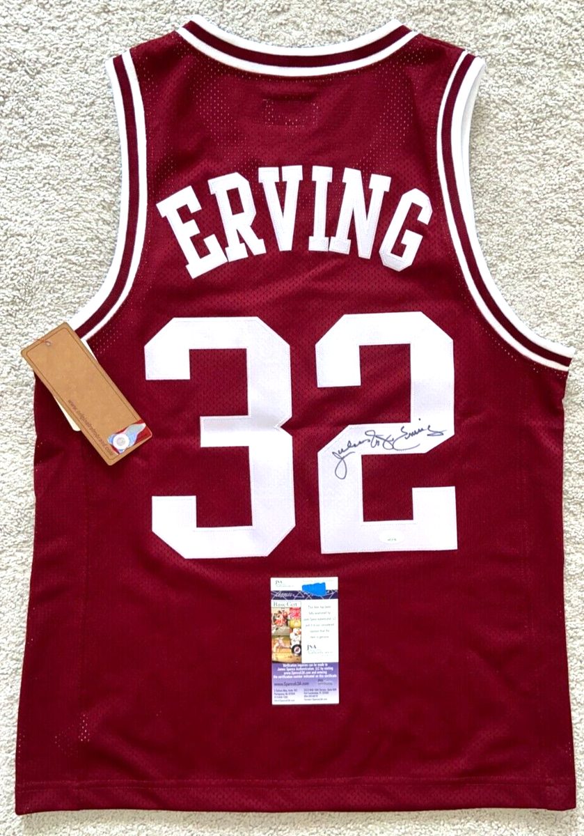 JULIUS DR J ERVING SIGNED UMASS MASSACHUSETTS JERSEY 76ERS SIXERS