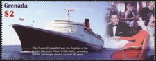 QUEEN ELIZABETH 2 (QE2) Cunard Line Ocean Liner / Passenger Cruise Ship Stamp