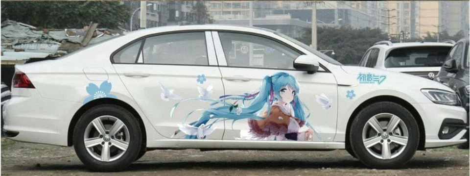 Anime ITASHA Hatsune Miku car side sitcker car door sticker wrap fit any cars  - Image 3 of 4
