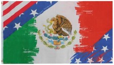 3x5 Amer-Mexican Premium Quality 100D Woven Poly Nylon Flag Banner