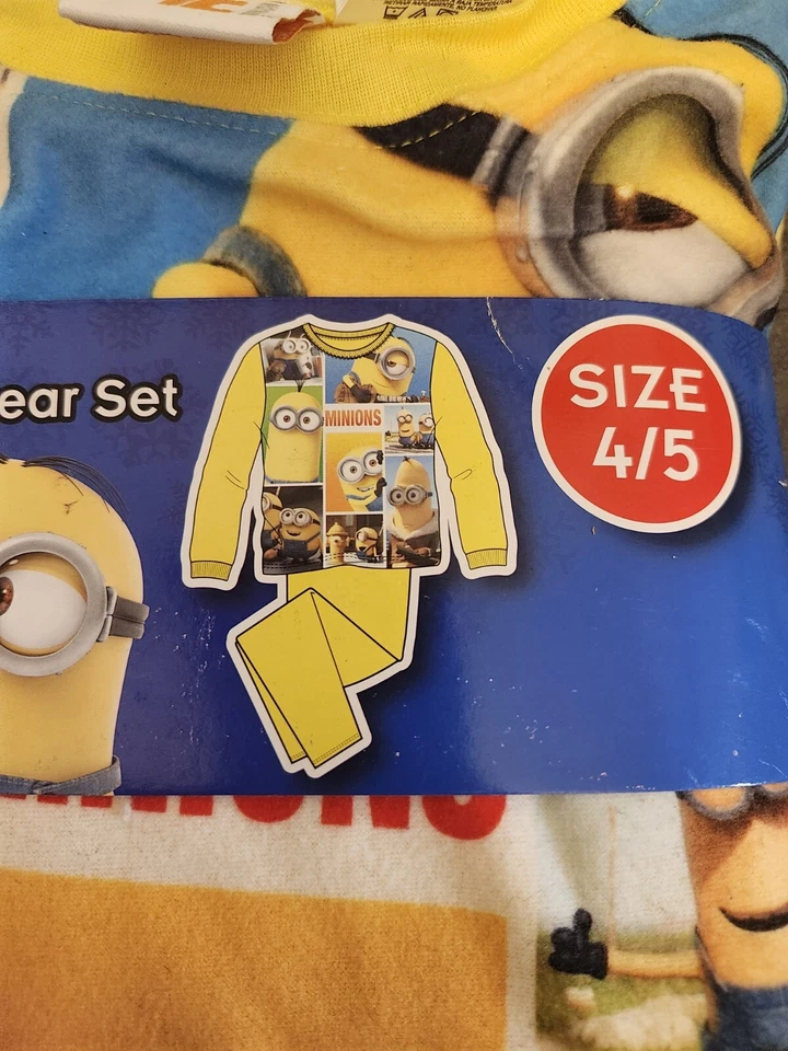 Minions Franela Pijama Ropa de Dormir Conjunto Talla 4/5 Bloque Minion Niños 2 Piezas Nuevo Foto 3 de 4