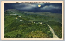 Night Time On The Picturesque Blue Ridge Parkway Postcard