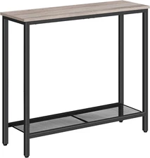 29.5" Narrow Console Table, Small Entryway Table with Shelf, 2 Tier Thin Sofa Ta