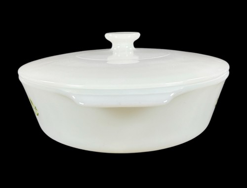 Vtg Anchor Hocking Fire King Green Meadow 1.5 Qt Casserole Dish USA Insert NOS - Picture 5 of 8