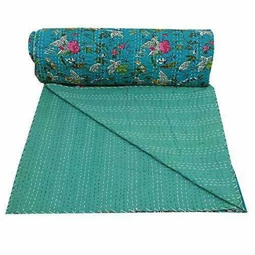 Impresionante Edredón Kantha Indio Excelente De Colección Nuevo Tradicional Kantha Edredones Jaipur Foto 2 de 3