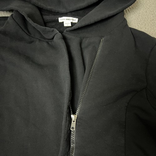 James Perse Hoodie Jacket Women's Size 3 Black Jacket Cotton Full Zip - Picture 9 of 13