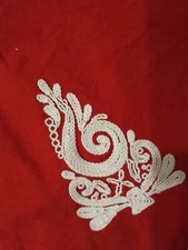 The Company Store Cotton Napkins Embroidered Red Christmas Festive Set of 6!