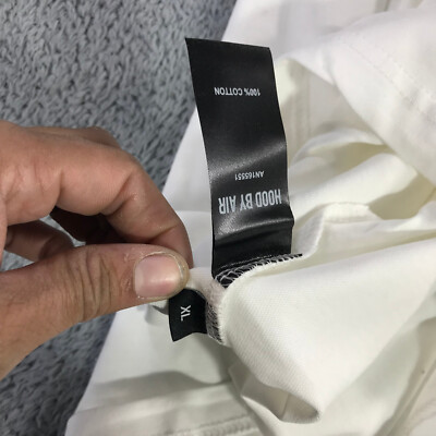 HBA Shirt Mens Extra Large Spell Out Hood By Air Tee White Gray