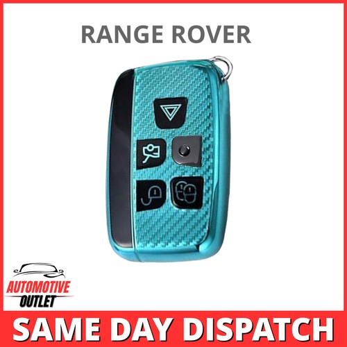 KEY COVER FOB CASE GREEN CARBON FIBER FOR LAND RANGE ROVER SPORT EVOQUE JAGUAR