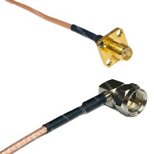 RG316 RP-SMA Female Flange to F MALE ANGLE RF Cable Rapid-SHIP LOT