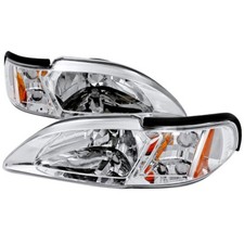 94-98 Ford Mustang Chrome Housing 1pc Headlights Corne Svt Convertible