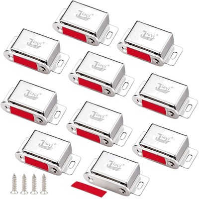 10-Piece Magnetic Closure Set - Easy Install Stainless Steel for All Cabinets