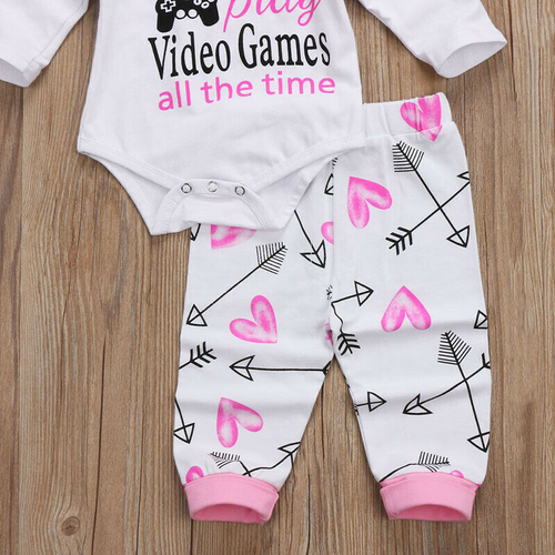 Newborn Kids Baby Girl Outfits Clothes Romper Bodysuit Headband Pants Hat Set - Picture 4 of 8