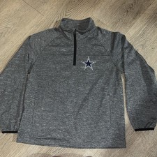 Dallas Cowboys NFL Authentic Shirt Men's Medium Gray 1/4 Zip Pullover UNISEX