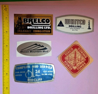 Vintage Drilling stickers Set Of 5, Oilfield, Trucking, Energy, Oil, Collectible