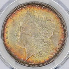 1884 $1 Morgan Silver Dollar PCGS MS62 - Beautiful Dual Sided Rainbow Toning