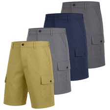 Men's Cotton Flex Stretch Cargo Shorts W/o Belt Tracking Fishing Travel